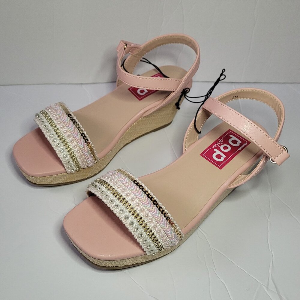 Pop Little Girls Europa Wedge Sandals NWT Size Little Girls 2